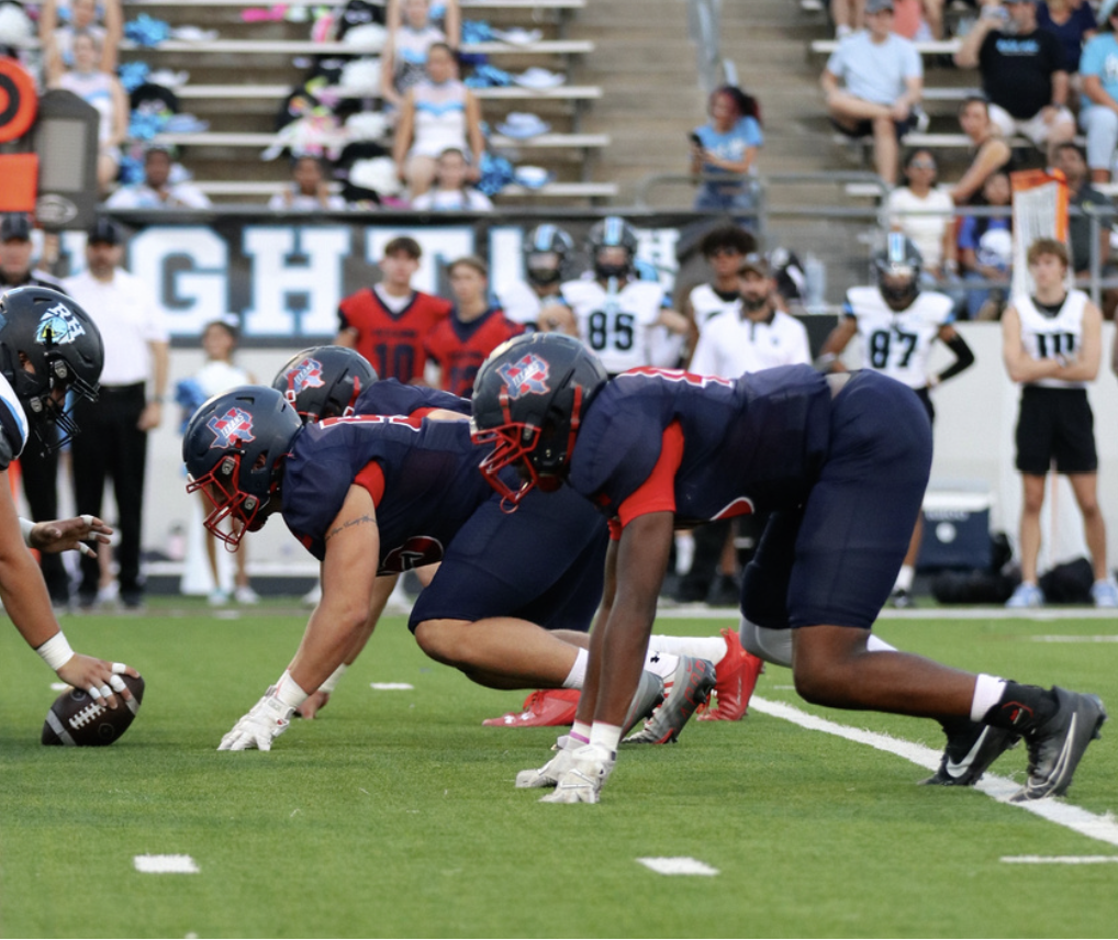 Defensive End in scrimmage Defensive End in scrimmage